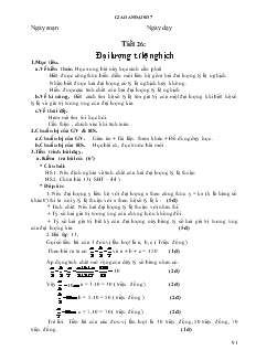 Giáo án Đại số 7 Tiết 26 – Hà Ngải