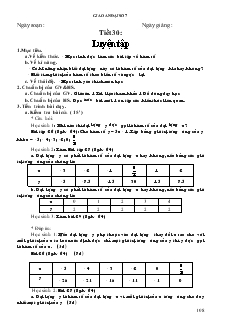 Giáo án Đại số 7 Tiết 30 – Hà Ngải