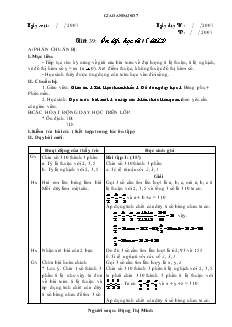 Giáo án Đại số 7 Tiết 39 – Hà Ngải