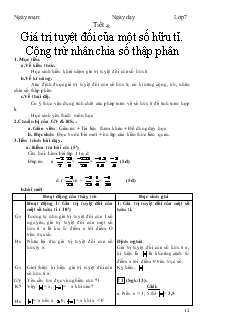 Giáo án Đại số 7 Tiết 4 – Hà Ngải