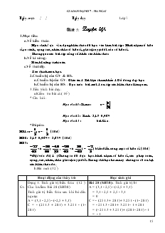 Giáo án Đại số 7 Tiết 5 – Hà Ngải