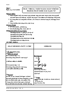 Giáo án Đại số 8 (chi tiết) - Tiết 11: Phân tích đa thức thành nhân tử bằng phương pháp nhóm các hạng tử