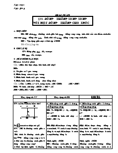 Giáo án Đại số 8 (chi tiết) - Tiết 17: Đường thẳng song song với một đường thẳng cho trước