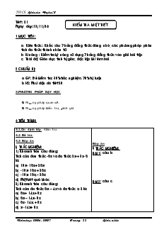 Giáo án Đại số 8 (chi tiết) - Tiết 21: Kiểm tra một tiết