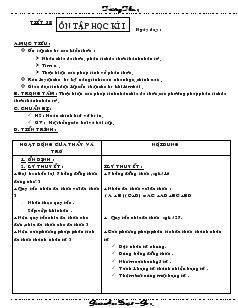 Giáo án Đại số 8 (chi tiết) - Tiết 38: Ôn tập học kì I