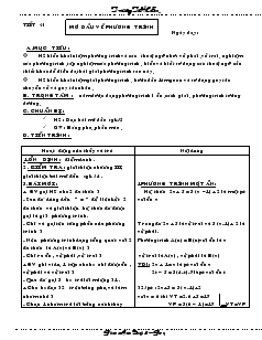 Giáo án Đại số 8 (chi tiết) - Tiết 41: Mở đầu về phương trình