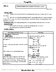 Giáo án Đại số 8 (chi tiết) - Tiết 43: Phương trình đưa được về dạng ax + b = 0