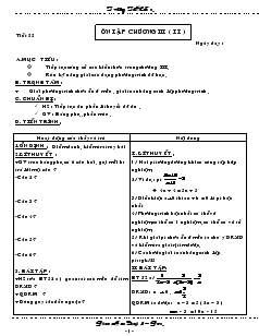 Giáo án Đại số 8 (chi tiết) - Tiết 55: Ôn tập chương III (tiếp)