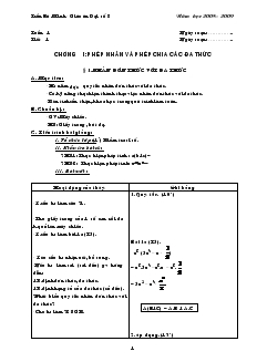 Giáo án Đại số 8 năm học 2008 - 2009