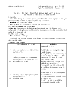 Giáo án Đại số Lớp 9A Tiết 13