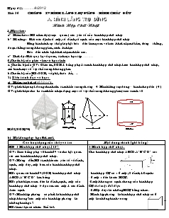 Giáo án Hình 8 Chương IV Hình lăng trụ đứng – hình chóp đều
