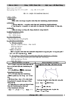 Giáo án Hình 8 học kỳ II Trường THCS Thanh Phú