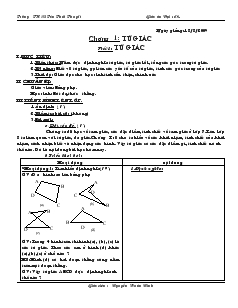 Giáo án Hình học 8 chương I Tứ giác Trường THCS Tôn Thất Thuyết