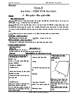 Giáo án hình học 8 chương II Đa giác diện tích đa giác Trường THCS Lê Hồng Phong