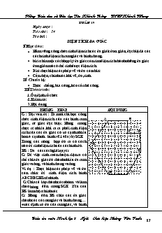 Giáo án Hình học 8 học kỳ II Phòng Giáo dục và Đào tạo Yên Khánh- Trường THCS Khánh TRung