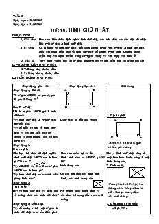 Giáo án Hình học 8 năm học 2007- 2008 Tiết 16 Hình chữ nhật
