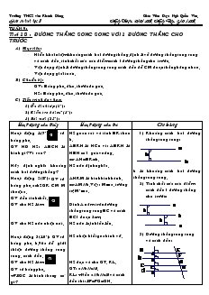 Giáo án Hình học 8 năm học 2007- 2008 Tiết 18 Đường thẳng song song với 1 đường thẳng cho trước