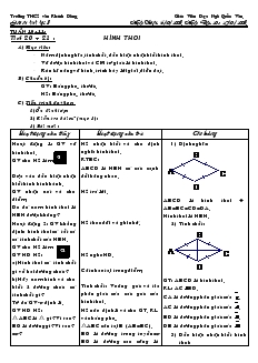 Giáo án Hình học 8 năm học 2007- 2008 Tiết 20, 21 Hình Thoi