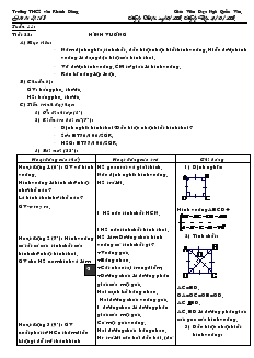 Giáo án Hình học 8 năm học 2007- 2008 Tiết 22 Hình Vuông