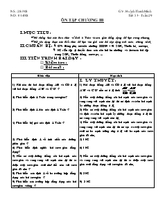 Giáo án Hình học 8 năm học 2007- 2008 Tiết 53 Ôn tập chương III