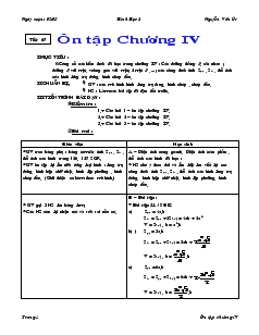 Giáo án Hình học 8 năm học 2007- 2008 Tiết 67 Ôn tập Chương IV