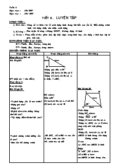Giáo án Hình học 8 năm học 2007- 2008 Tiết 9 Luyện Tập