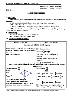 Giáo án Hình học 8 năm học 2009- 2010 Tiết 34 Diện tích hình thoi