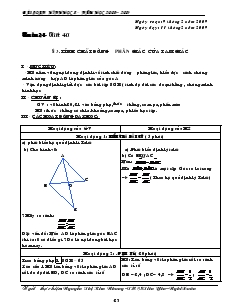 Giáo án Hình học 8 năm học 2009- 2010 Tiết 40 Tính chất đường phân giác của tam giác
