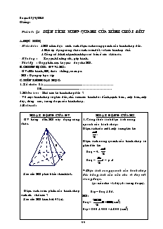 Giáo án Hình học 8 năm học 2009- 2010 Tiết 65 Diện tích xung quanh của hình chóp đều
