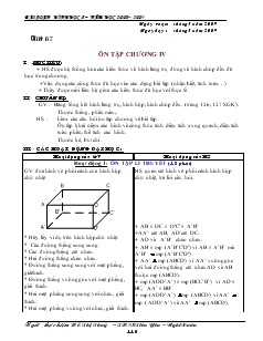 Giáo án Hình học 8 năm học 2009- 2010 Tiết 67 Ôn tập chương IV