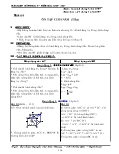 Giáo án Hình học 8 năm học 2009- 2010 Tiết 69 Ôn tập cuối năm (tiếp)