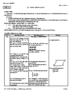 Giáo án Hình học 8 năm học 2010- 2011 Tiết 12 Hình bình hành