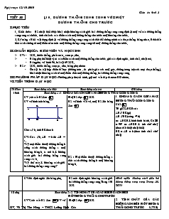 Giáo án Hình học 8 năm học 2010- 2011 Tiết 18 Đường thẳng song song với một đường thẳng cho trước