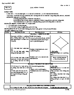 Giáo án Hình học 8 năm học 2010- 2011 Tiết 20 Hình thoi