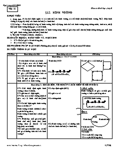 Giáo án Hình học 8 năm học 2010- 2011 Tiết 22 Hình vuông