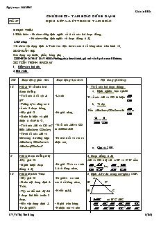 Giáo án Hình học 8 năm học 2010- 2011 Tiết 37 Định lí ta-lét trong tam giác