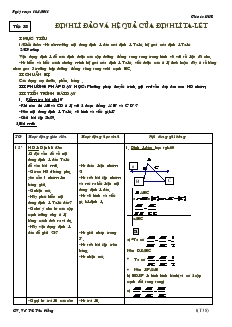 Giáo án Hình học 8 năm học 2010- 2011 Tiết 38 Định lí đảo và hệ quả của định lí ta-lét