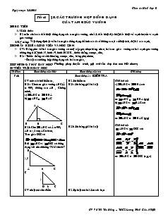 Giáo án Hình học 8 năm học 2010- 2011 Tiết 48 Các trường hợp đồng dạng của tam giác vuông