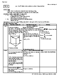Giáo án Hình học 8 năm học 2010- 2011 Tiết 61 Thể tích của hình lăng trụ đứng