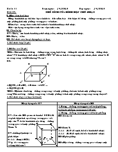 Giáo án Hình học 8 năm học 2010- 2011 Tuần 31 Tiết 57  Thể tích của hình hộp chữ nhật