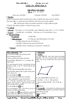 Giáo án Hình học 8 năm học: 2012 - 2013