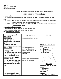 Giáo án Hình học 8 Tiết 1 Đường trung bình của tam giác của hình thang (tiết 2)