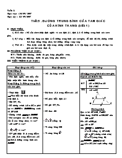 Giáo án Hình học 8 Tiết 1 Đường trung bình của tam giác của hình thang (tiết 1)