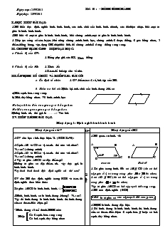 Giáo án Hình học 8 - Tiết 10: Hình bình hành