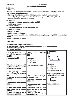 Giáo án Hình học 8 Tiết 11 Hình bình hành