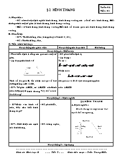 Giáo án Hình học 8 Tiết 2 Hình thang