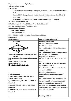 Giáo án Hình học 8 - Tiết 20: Hình thoi