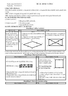 Giáo án Hình học 8 - Tiết 20: Hình vuông