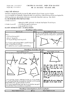 Giáo án Hình học 8 - Tiết 25: Đa giác, đa giác đều