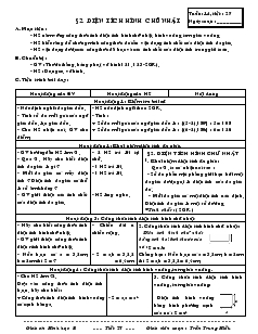 Giáo án Hình học 8 Tiết 27 Diện tích hình chữ nhật